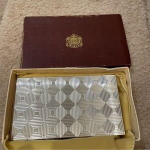 Vintage Evans Elegance Double Sided Makeup Compact Silver and Gold Tone 1950s